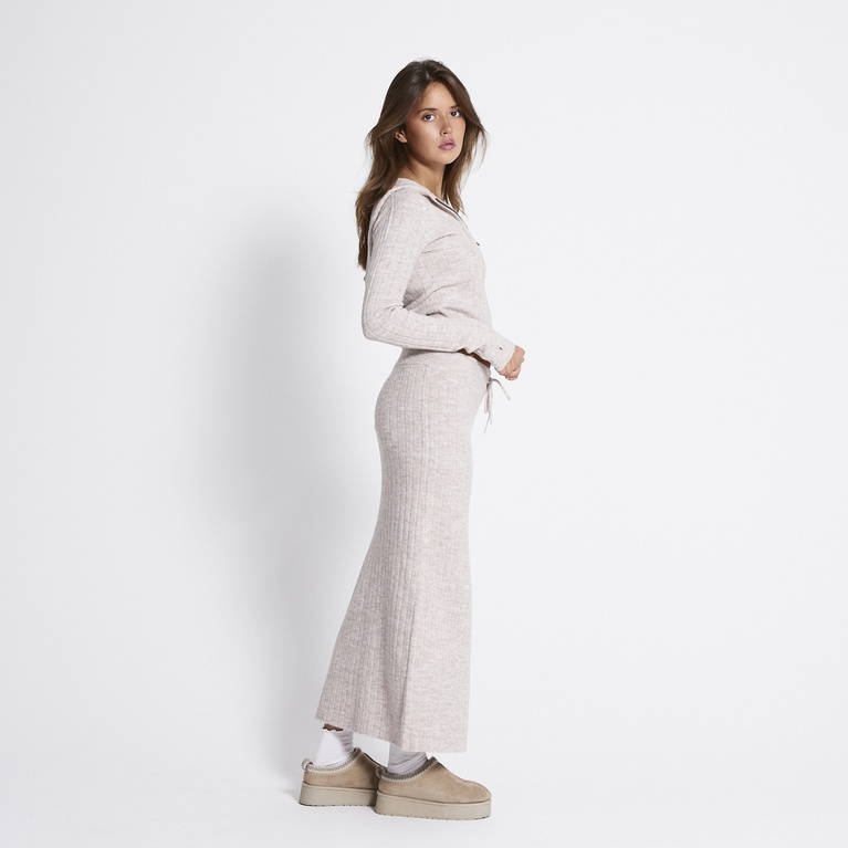 Rib-knit zip hoodie "Kaylin"